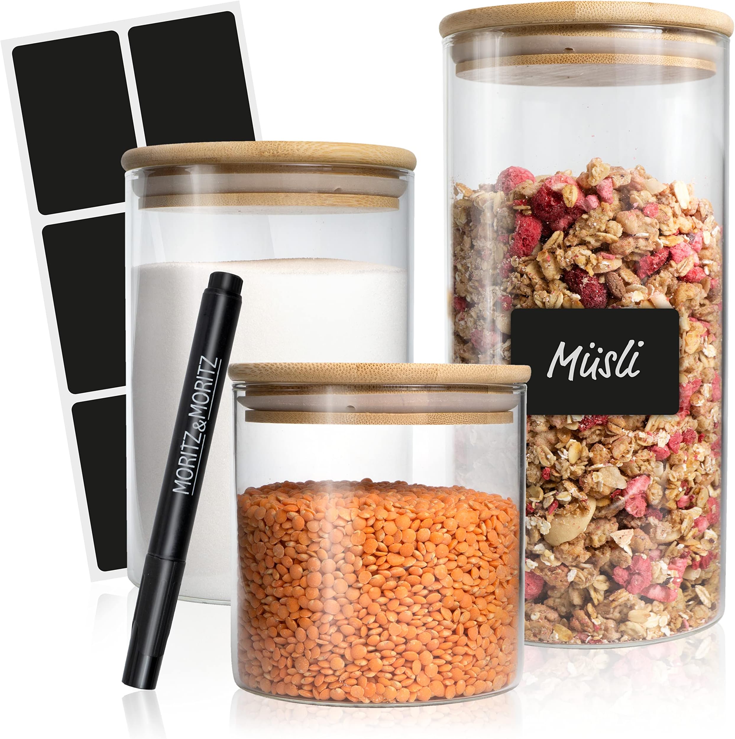 YlYADl Waschmittel Pods Aufbewahrungsgläser - 2x 2 Liter Vorratsgläser Mit Deckel