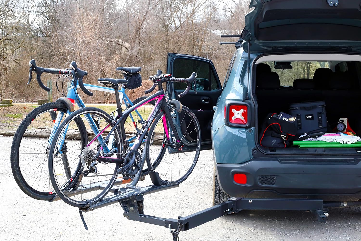 KUAT Pivot V2 Swing Away Bike Rack Extension | Durable Adjustable 90 & 120-Degree Swinging Bicycle Hauling 2" Hitch Extender | Car Truck Backdoor Access| 250lbs Capacity - Driver Side