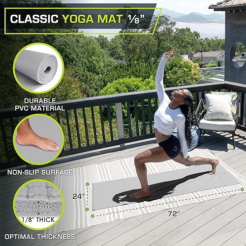 Miniatura 2 de Prosource Fit Classic - Tapete de yoga de 18 pulgadas de grosor, extra largo de 72 pulgadas, ligero, con agarre antideslizante para yoga, pilates,
