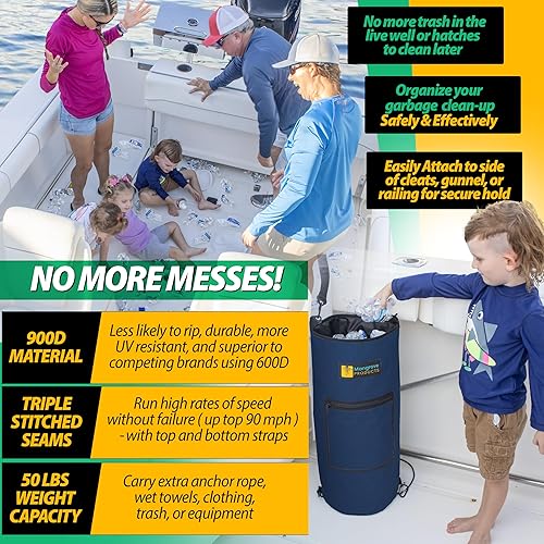 Miniatura 7 de Mangrove Products Bote de basura portátil para barco, bolsa de basura reutilizable, equipo de navegación, almacenamiento de barcos, accesorios para