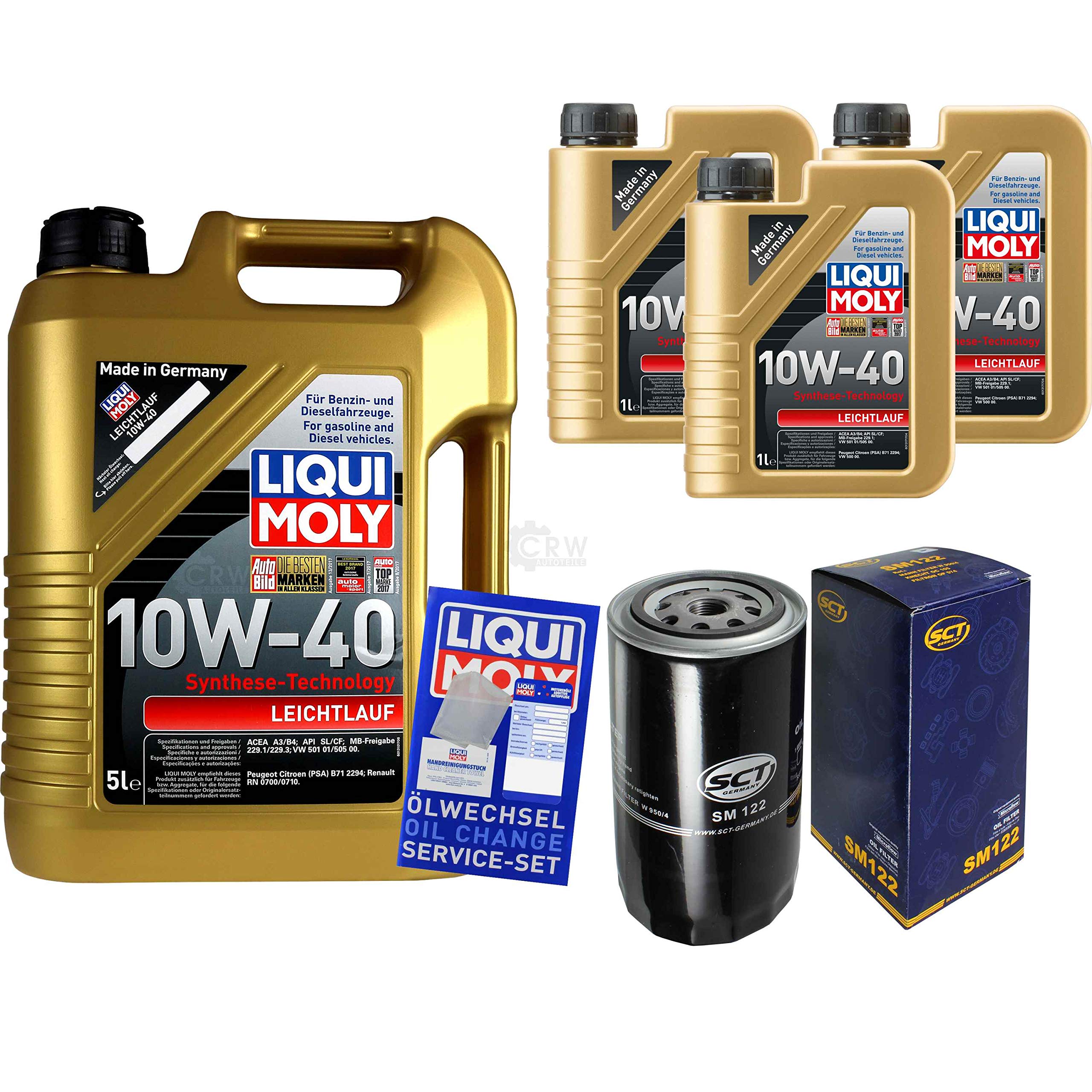Juego de filtros de inspección 8 litros de aceite de motor de marcha suave 10W-40 SCT Germany