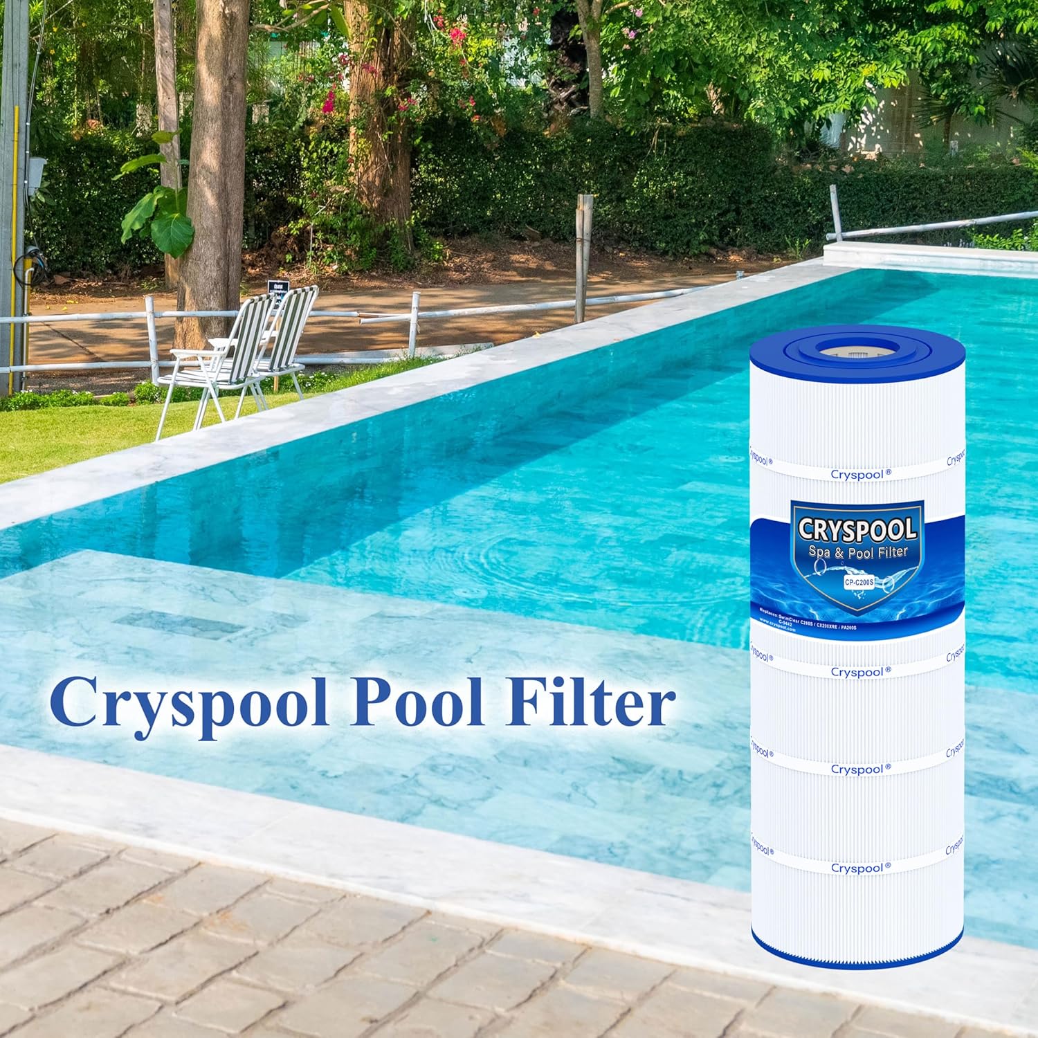 Cryspool® C200S Filter Compatible with CX200XRE, SwimClear C200S, C200S, C-9442, PA200S, 200 Sq. Ft Pool Filter Cartridge, 1 Pack - Image 8