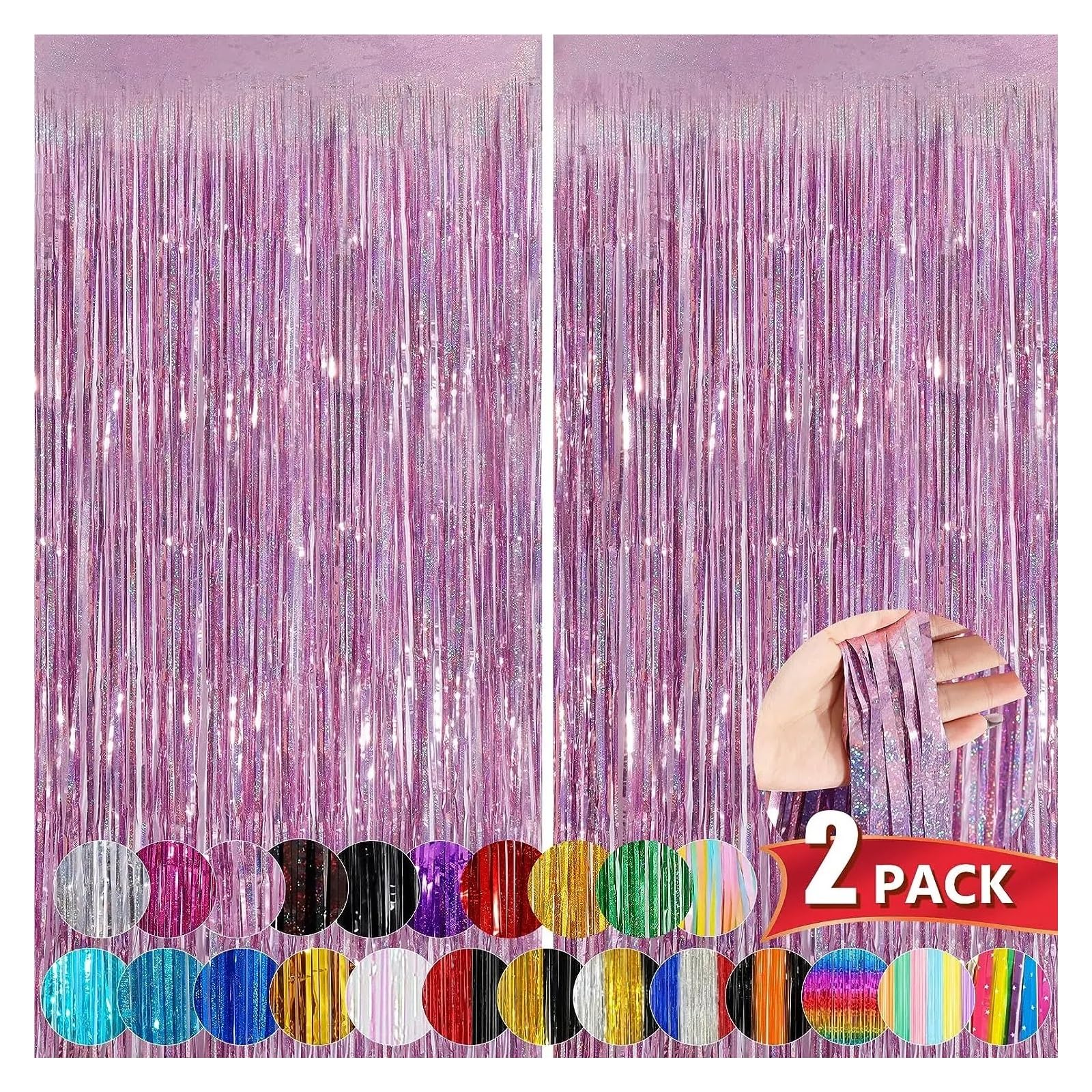 Folien-Fransen Vorhang Hintergrund, 1X2M/1X1M