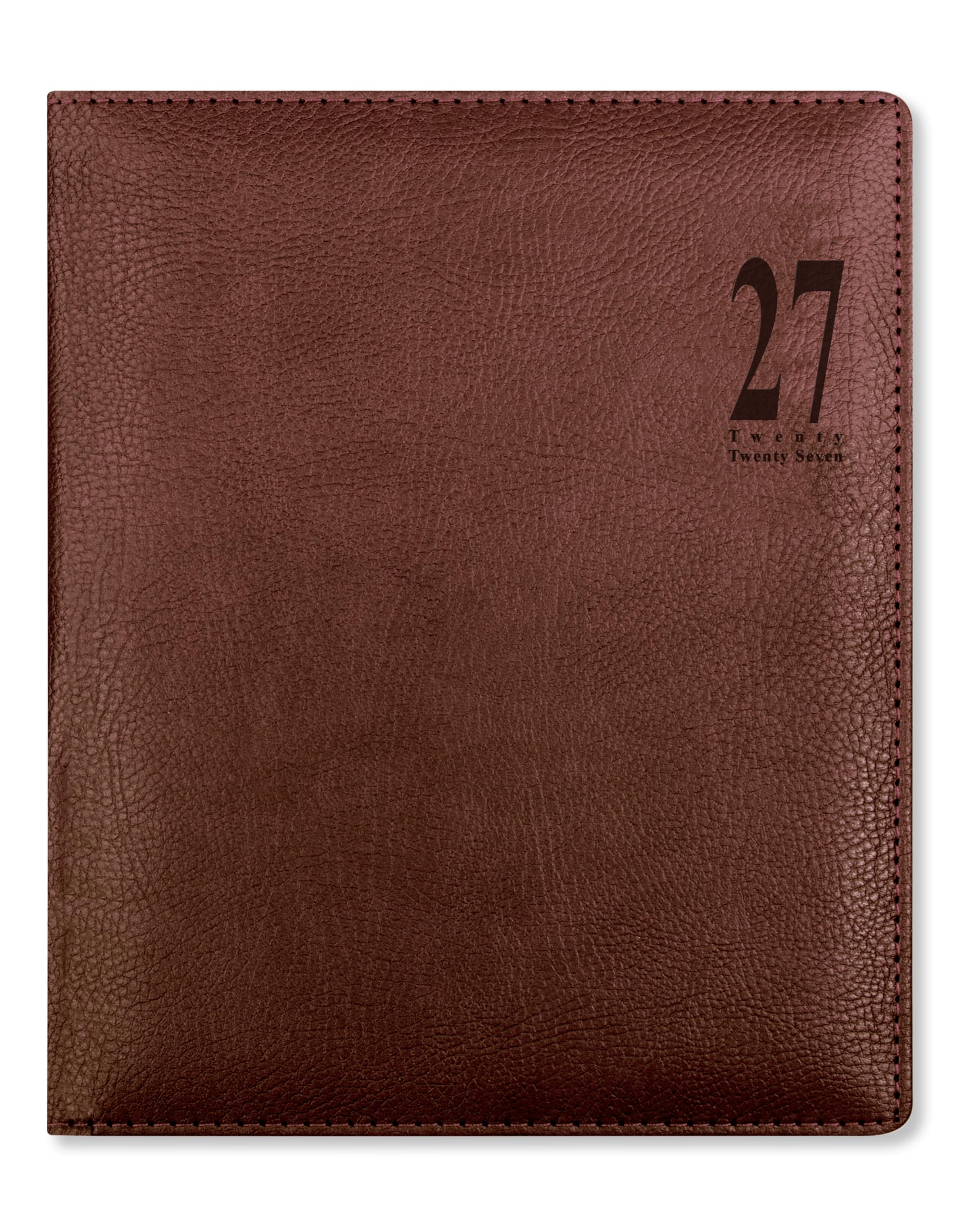 Letts of London Milano Quarto vertical week to view 2027 diary with appointments - Chocolate 27-081172