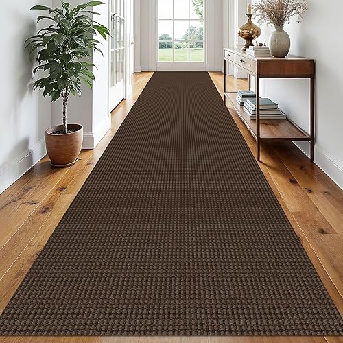 Vista 271 de EARTHALL - Tapete tejido lavable con parte trasera de goma, tapete trenzado de algodón antideslizante para interiores para entrada, pasillo, cocina