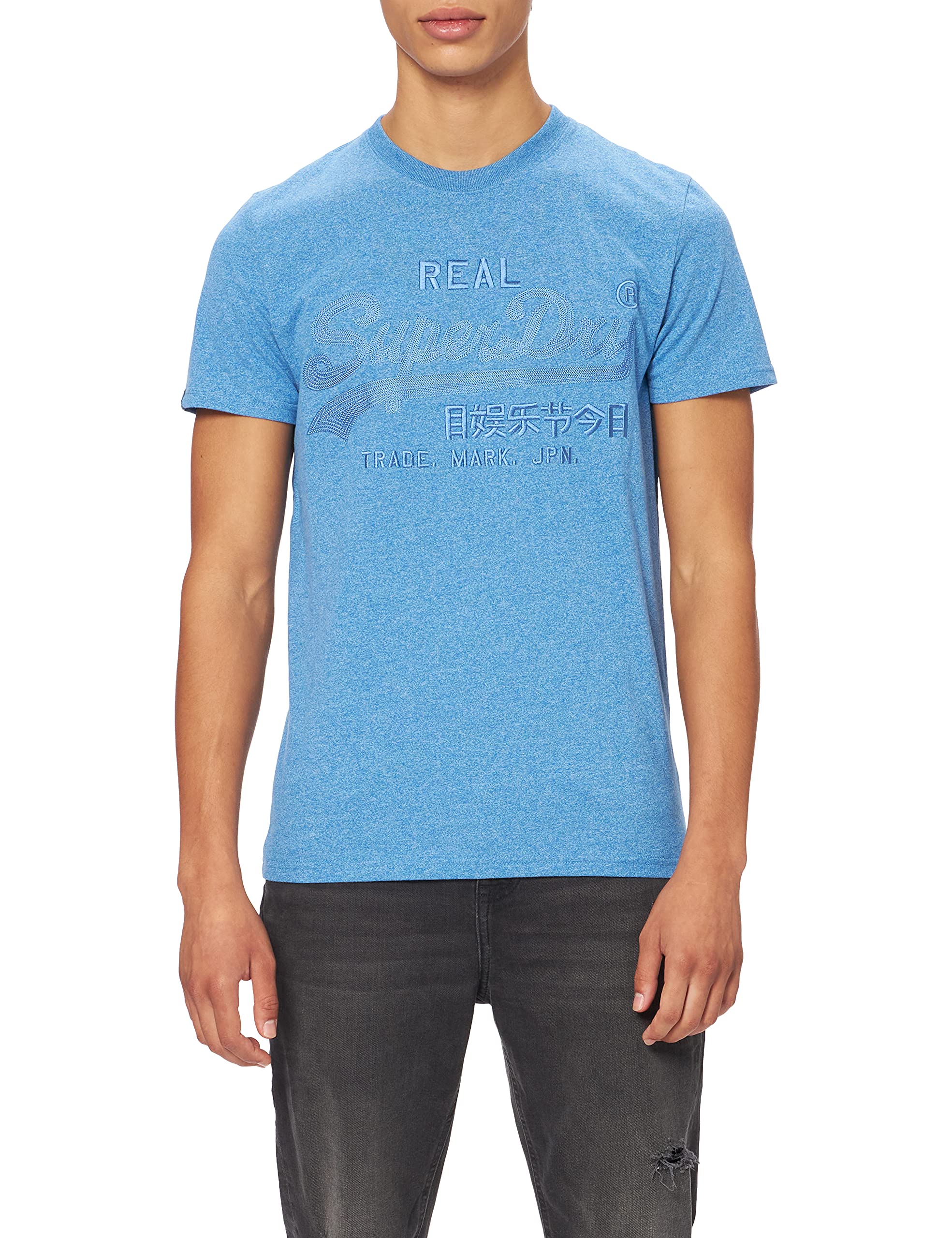 T-Shirt Uomo Superdry Essential Logo EMB – Blu Bright Blue Grit, Taglia XL - 2