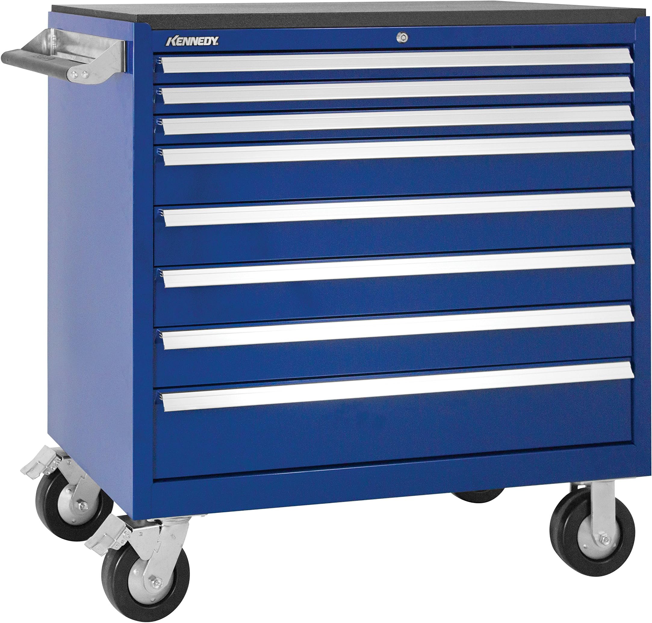Kennedy Manufacturing 3900MPBL 39" 8-Drawer Rolling Tool Cabinet, Workstation with Chest and Wheels, Classic Blue