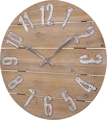 Miniatura 2 de LaCrosse 404-3960W Reloj de pared de cuarzo de madera rústica de 23.5 pulgadas