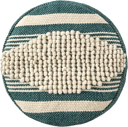 Miniatura 4 de Christopher Knight Home Puf Lucknow, blanco + verde azulado, pequeño