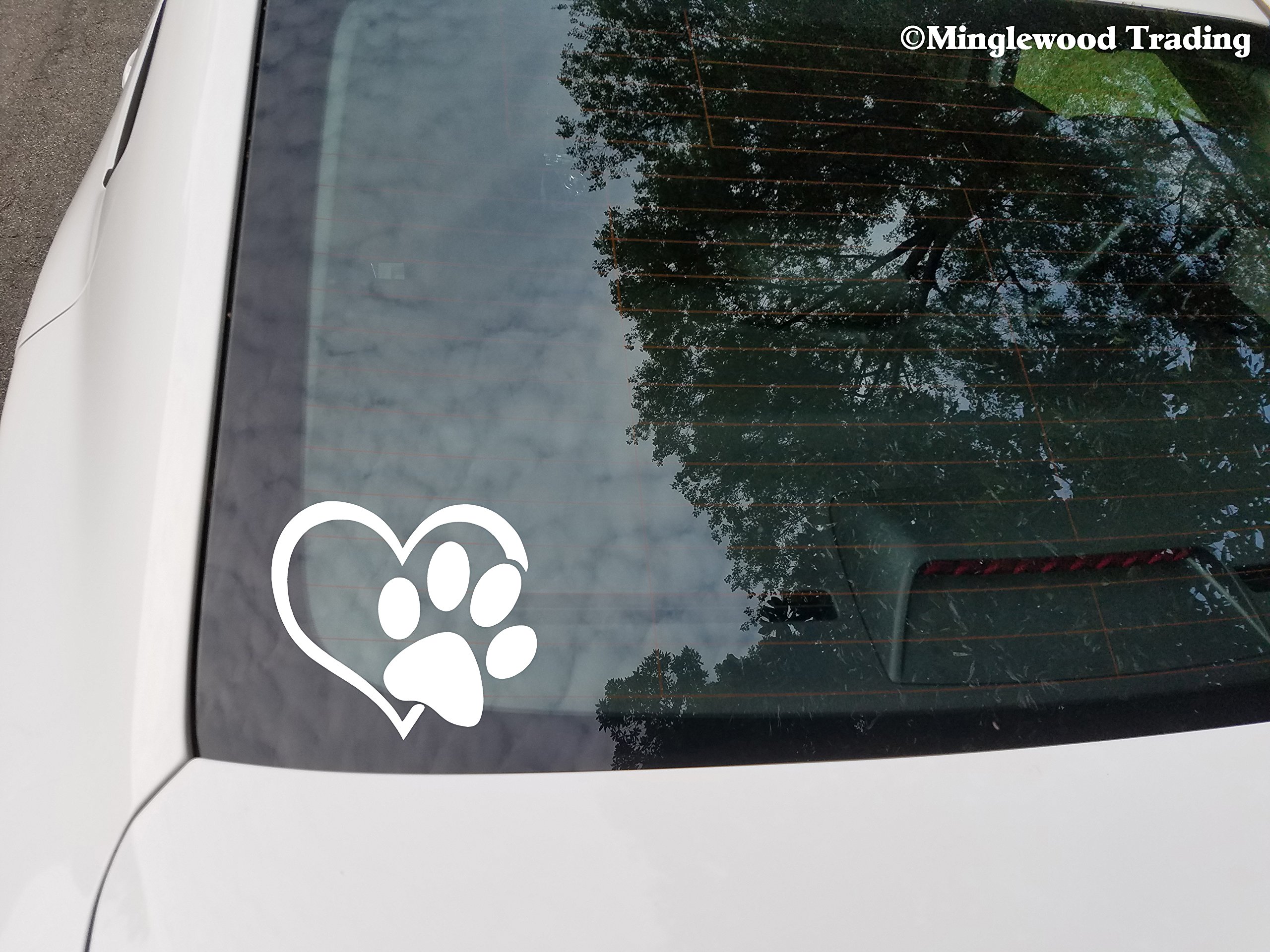 Infinity Paw Print Love Pet Decal Stickers – 3 Pack (White, 3", 4", 6") – Vinyl, No Background, For Car, Laptop, Window - View #4