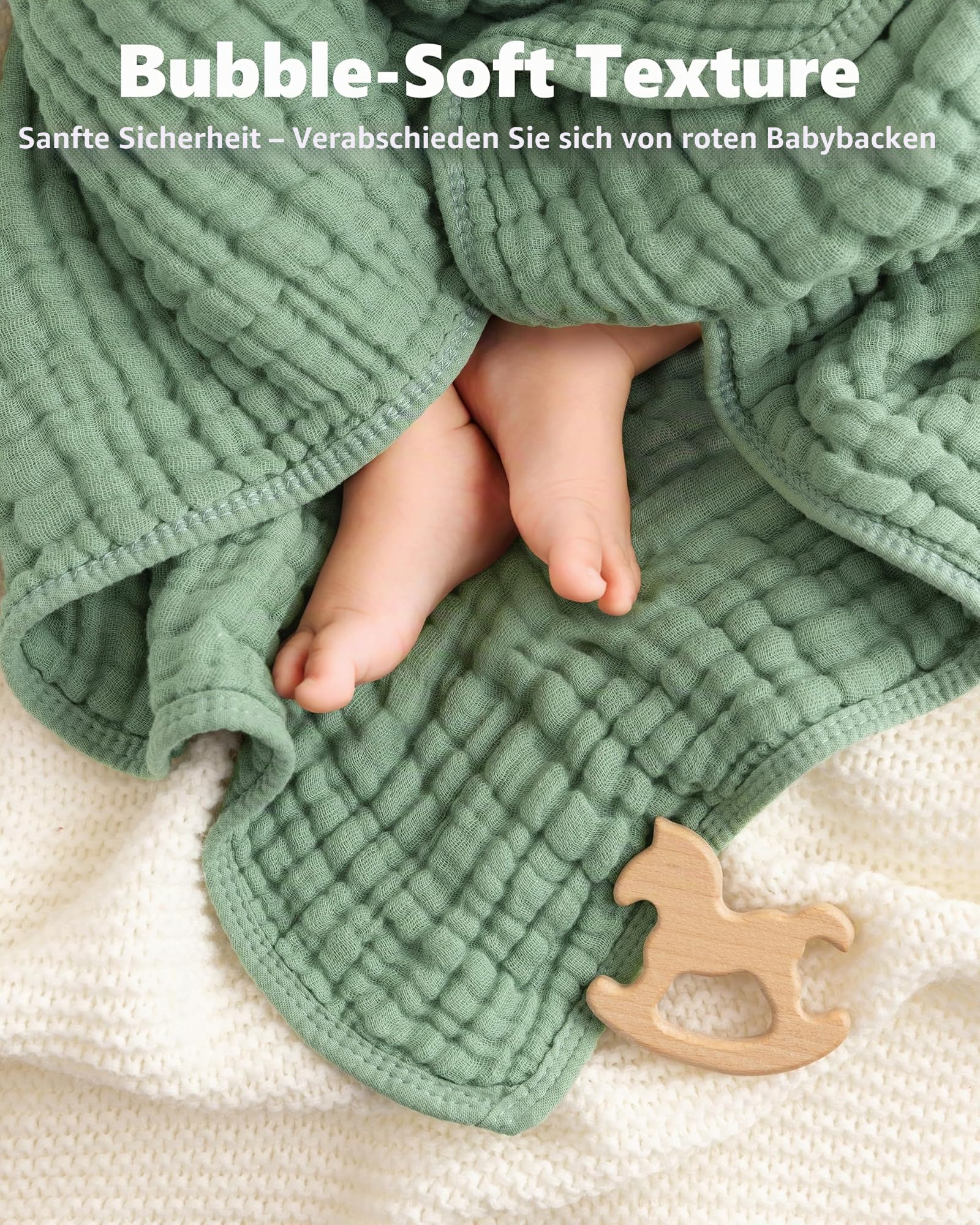 Baby-Badetücher aus 100% Baumwoll-Musselin, Kapuzenhandtücher für Neugeborene, 2er-Pack für Babys, Kleinkinder und Kinder, 83 x 83 cm, Unisex-Badeartikel, Weich und Saugfähig