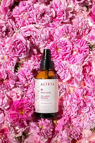 Miniatura 7 de Alteya Organics Tónico facial de agua de rosas, con péptidos de colágeno y ácido hialurónico, niebla facial hidratante para piel antienvejecimiento,