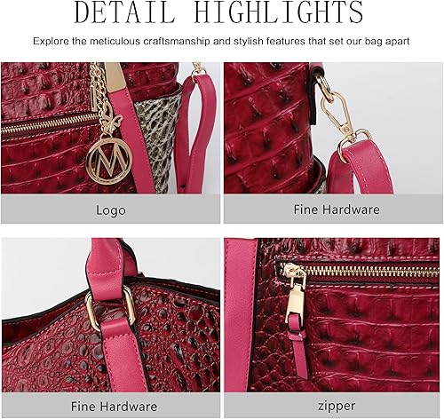 Miniatura 7 de Bolso de hombro MKF para mujer Bolsa de mano de piel sintética, bolsa bandolera con asa superior, bolsillo de moda para mujer