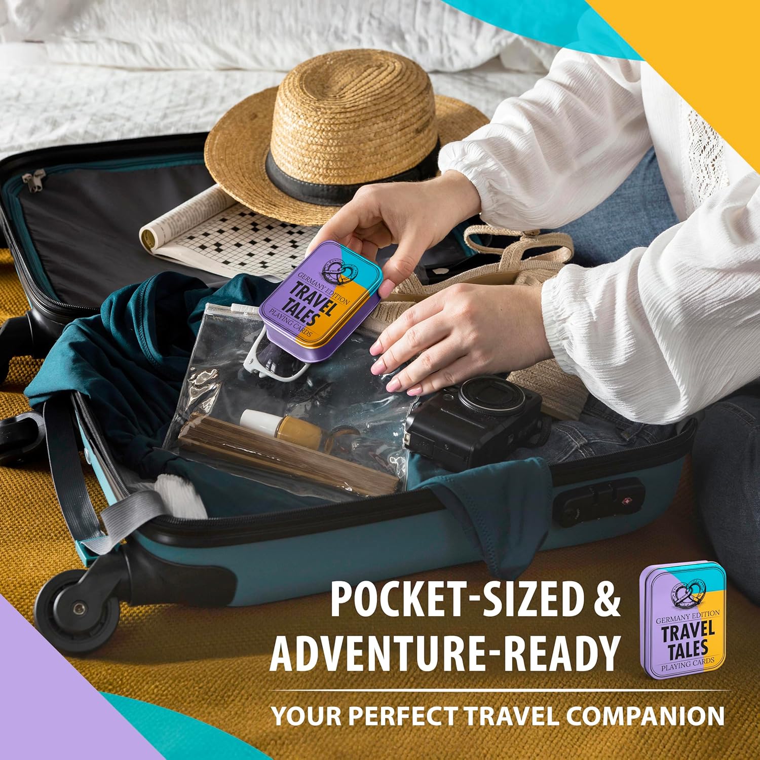 Travel Tales Germany Edition – Playing Cards with German Phrases & Stunning Travel Photography – Learn While You Play – Poker Size Deck in Tin Case – Gift for Travelers & Language Lovers - Image 2