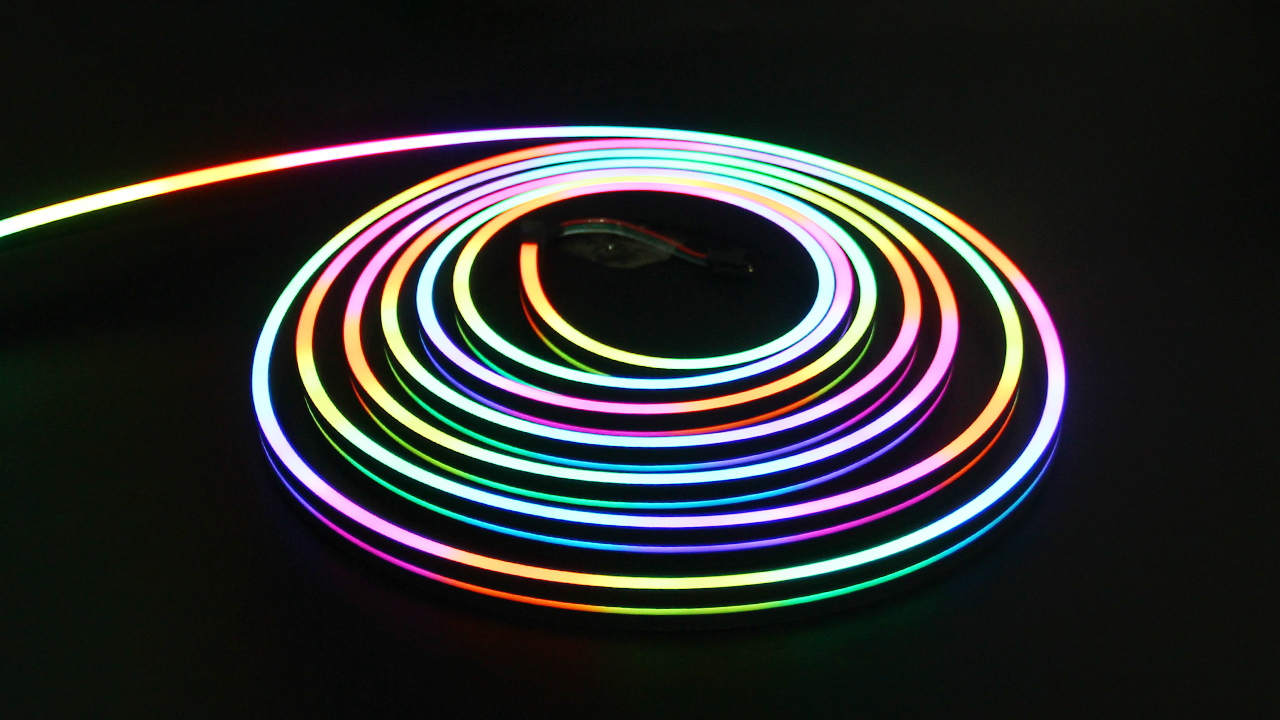 Image of ALITOVE Neon Light Strip WS2811 Addressable RGB LED Strip Dream Color Rainbow Programmable Digital LED Pixels 6.6ft 216 LEDs for DIY LED Neon Signs Letters Bar Art Wall 12V DC, No Power and Controller