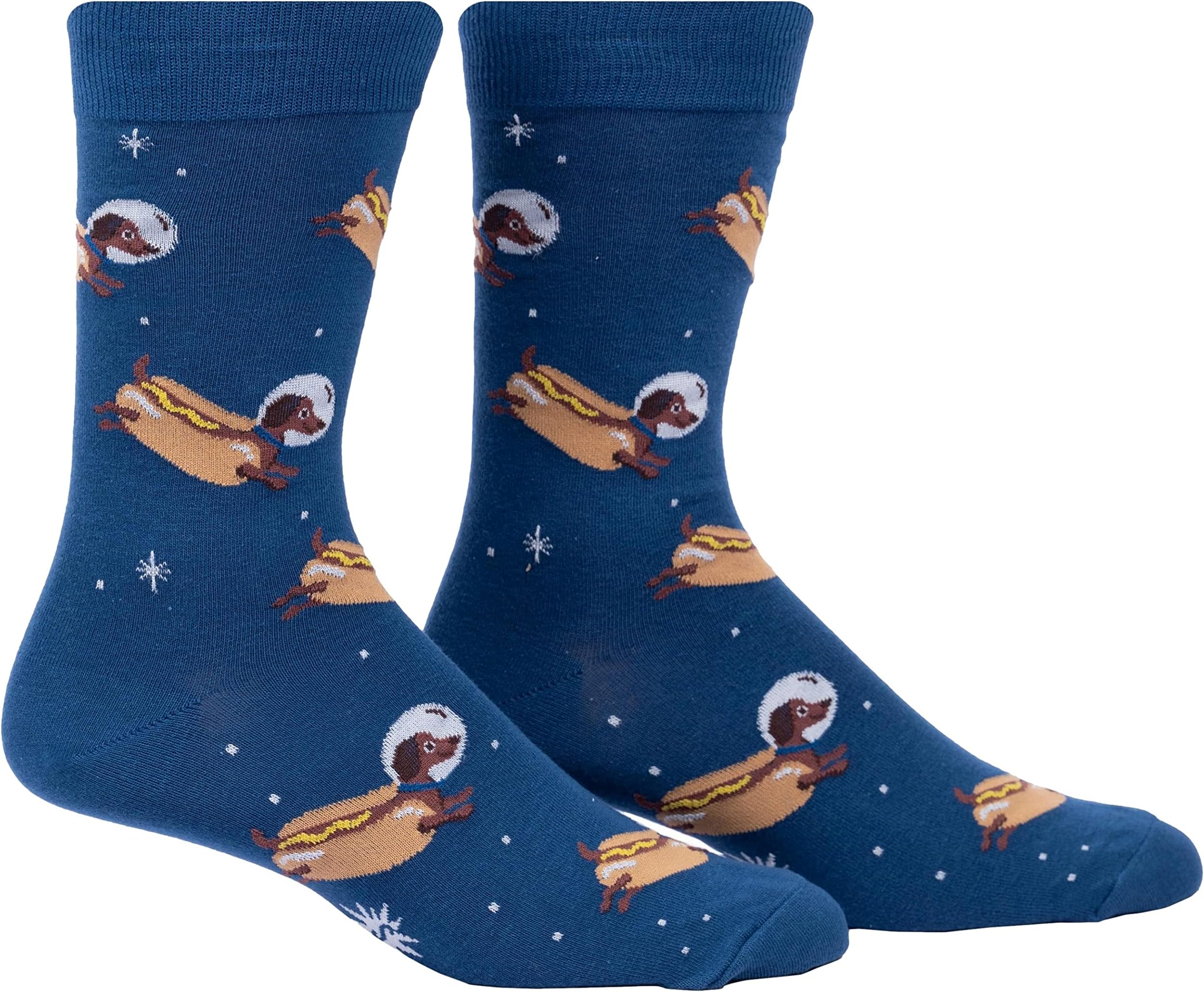 Weiner Dogs In Space Men's Crew Socks