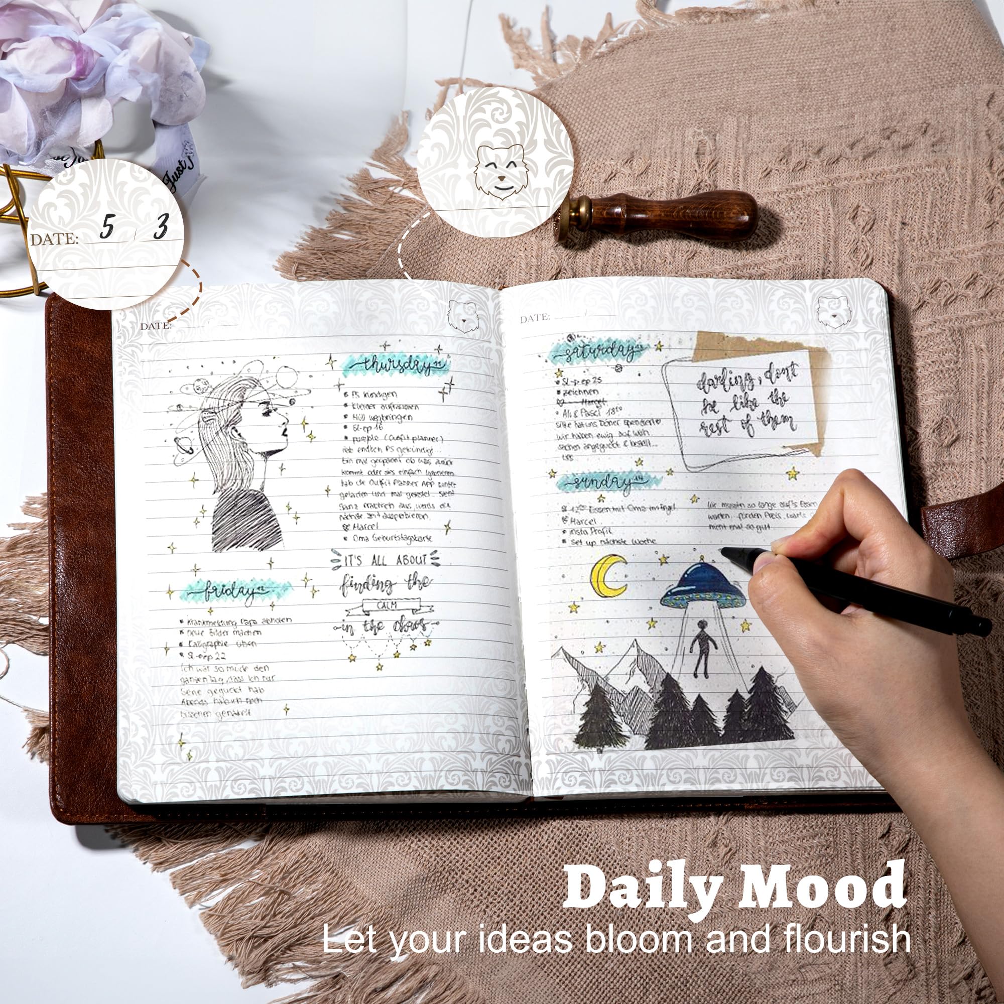 Amazon.com : CAGIE Vintage Diary with Lock 256 Pages Leather