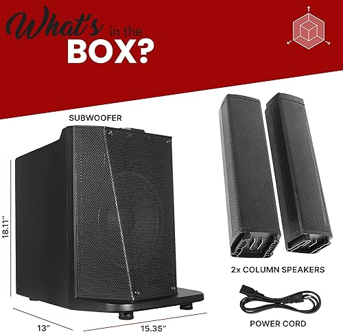 Miniatura 8 de Pyle Altavoz de columna de matriz de línea - Sistema PA de altavoz portátil profesional de 1600 W con Bluetooth inalámbrico, amplificador de audio
