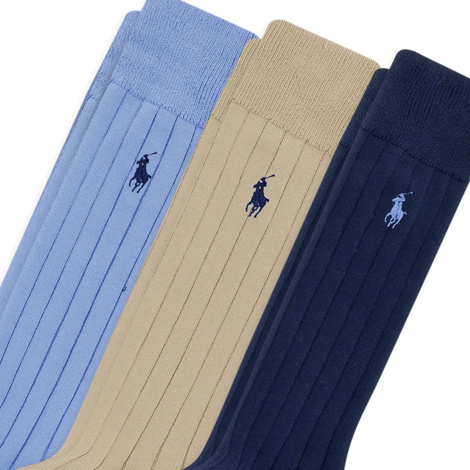 Polo Ralph Lauren Men's Super Soft Ribbed Dress Crew Socks (3-Pack)