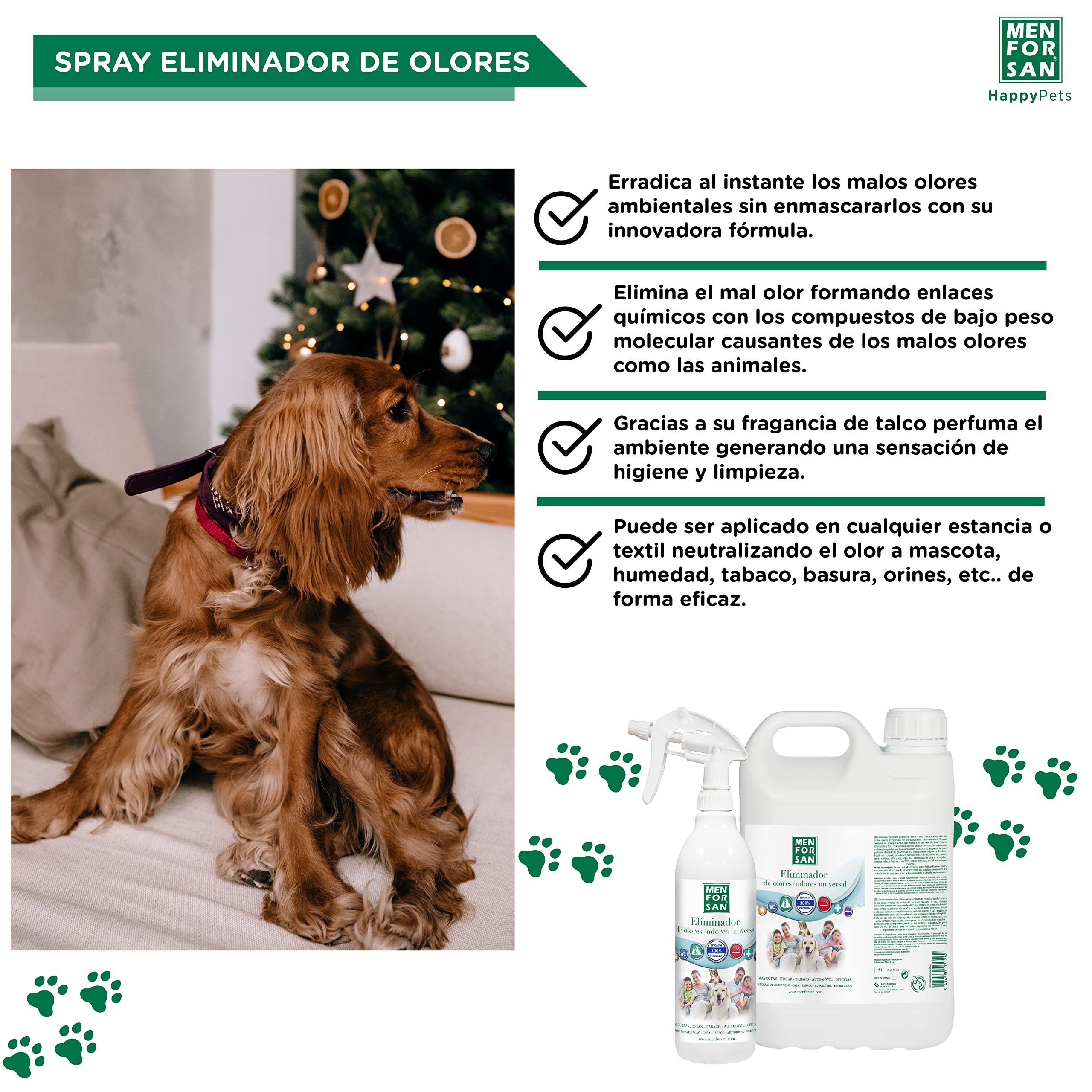 Menforsan Spray Eliminatore di Odori 5L, Profumo di Talco