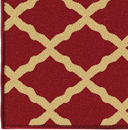 Miniatura 8 de Ottomanson Glamour Collection - Alfombra para cocina, baño y pasillo, antideslizante, diseño de enrejado marroquí contemporáneo