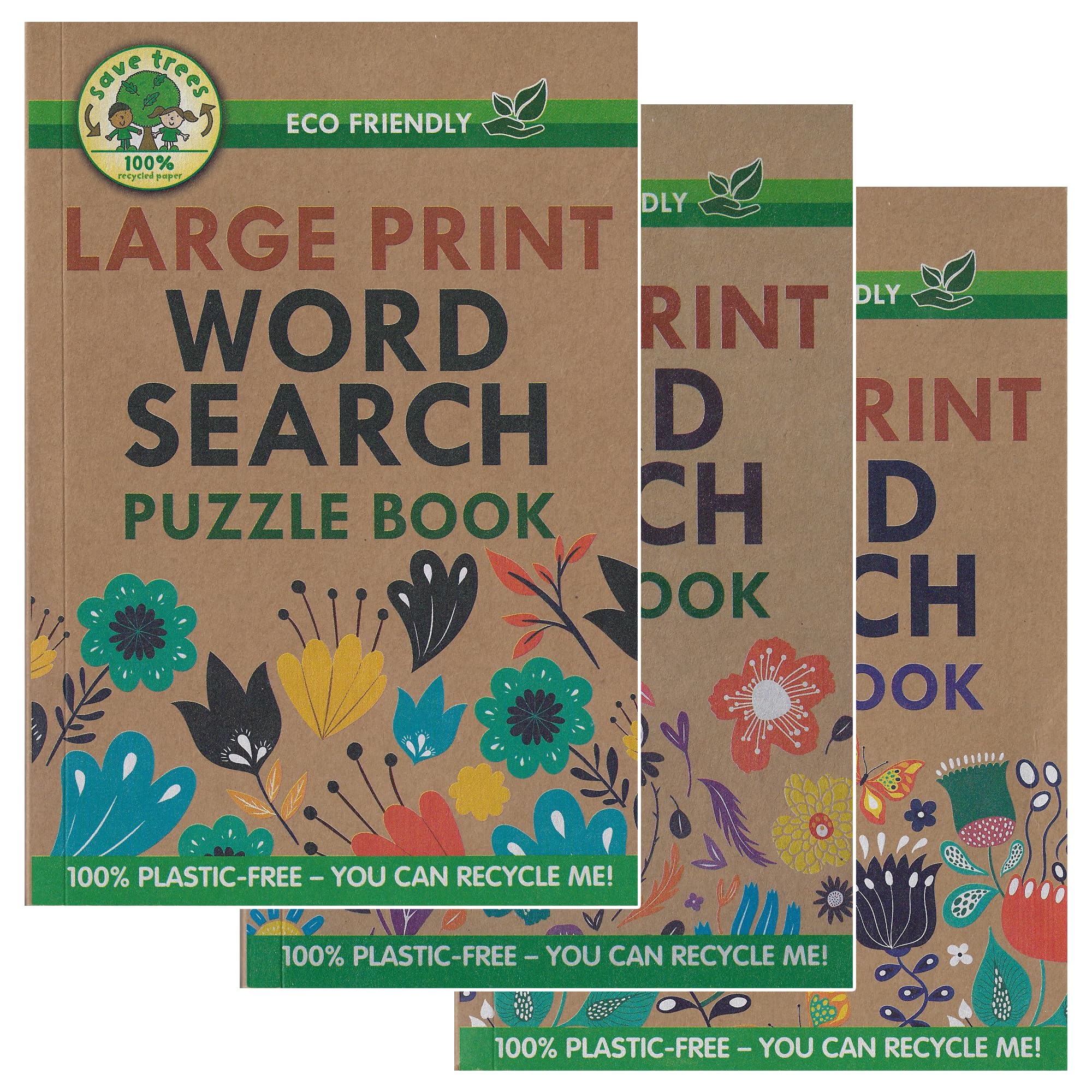 WF Graham Eco-Friendly Large Print Wordsearch Puzzle Books for Adults, Multicolored, 14.5 cm x 21 cm x 0.1 cm