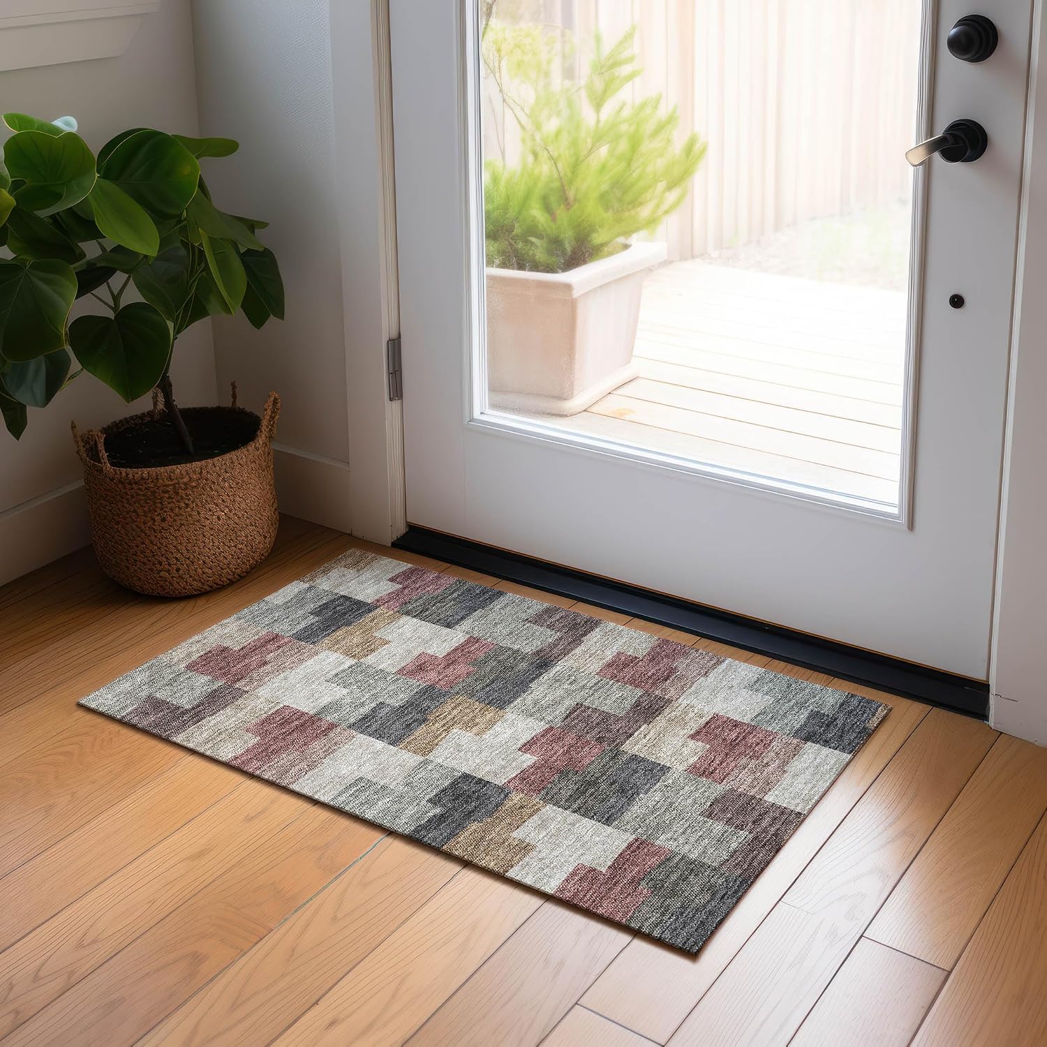 Addison Rugs Chantille ACN659 Paprika 1'8" x 2'6" Indoor Outdoor Area Rug, Easy Clean, Machine Washable, Non Shedding, Bedroom, Entry, Living Room, Dining Room, Kitchen, Patio Rug