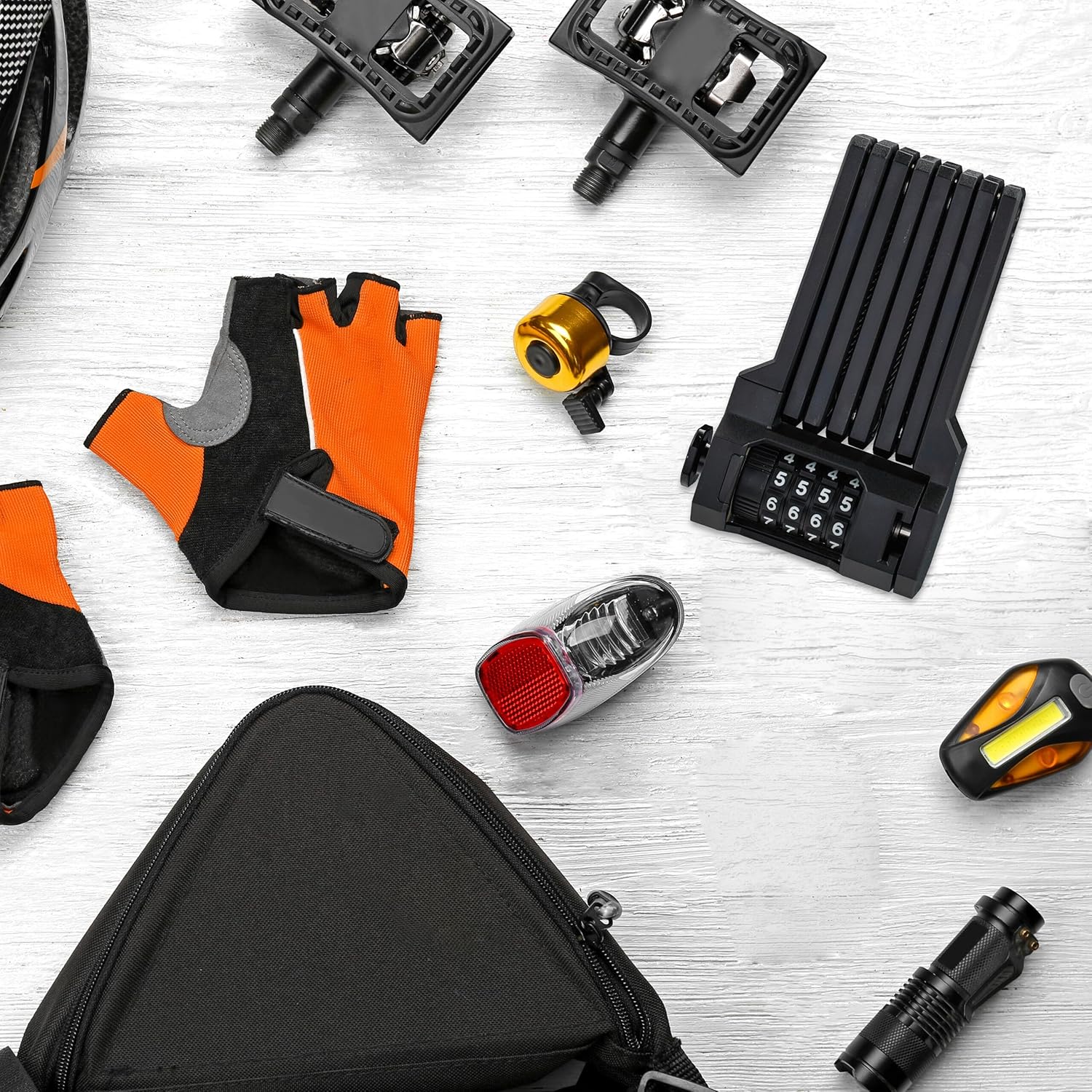 Relaxdays 10047096 Folding Bicycle Frame Bracket 65 cm Link Lock for E MTB Road Bike Combination Code Black