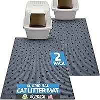 Drymate 2-Pack XL Original Cat Litter Mat 28x36 Grey Stripe Paw - Waterproof Urine-Proof Absorbent Traps Litter USA Made Machine Washable