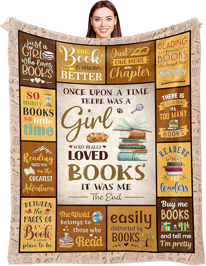 Bookish Gift for Women Throw Blanket 60in x 50in