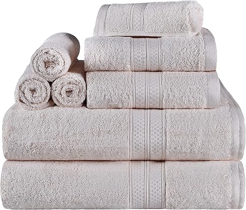 Superior Juego de 8 toallas de rayón de mezcla de algodón de bambú, para baño, gimnasio, spa, esenciales, incluye 4 toallas facialespaños de 13 x 13