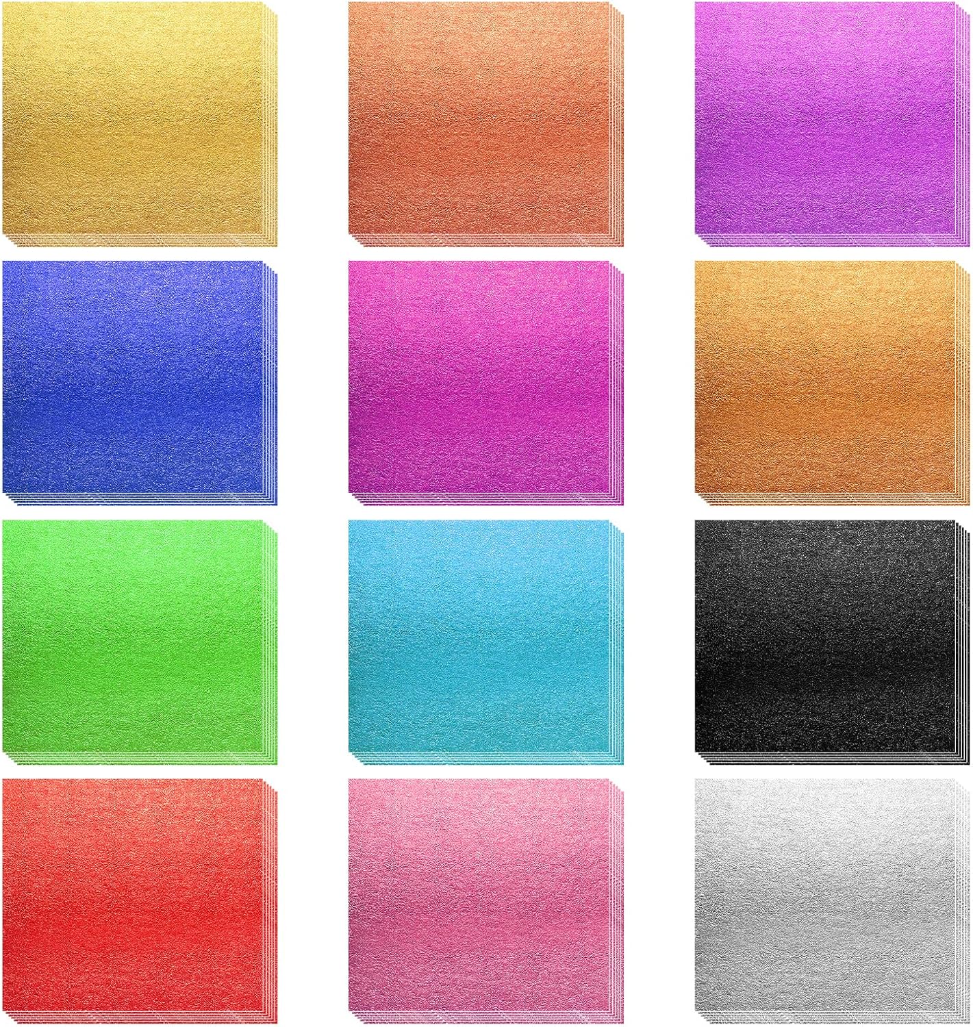 120 Sheets Gold Leaf Sheets 12 Colors Gold Foil Leaf Multi-Color Imitation Foil Sheet for Art Decoration, Painting, Nails, Handicrafts, DIY Crafts(3.15 x 3.35 Inches)