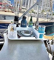 Vista 6 de Docktail Butler - Organizador de mesa para barco, barra portátil montada al vacío con portavasos