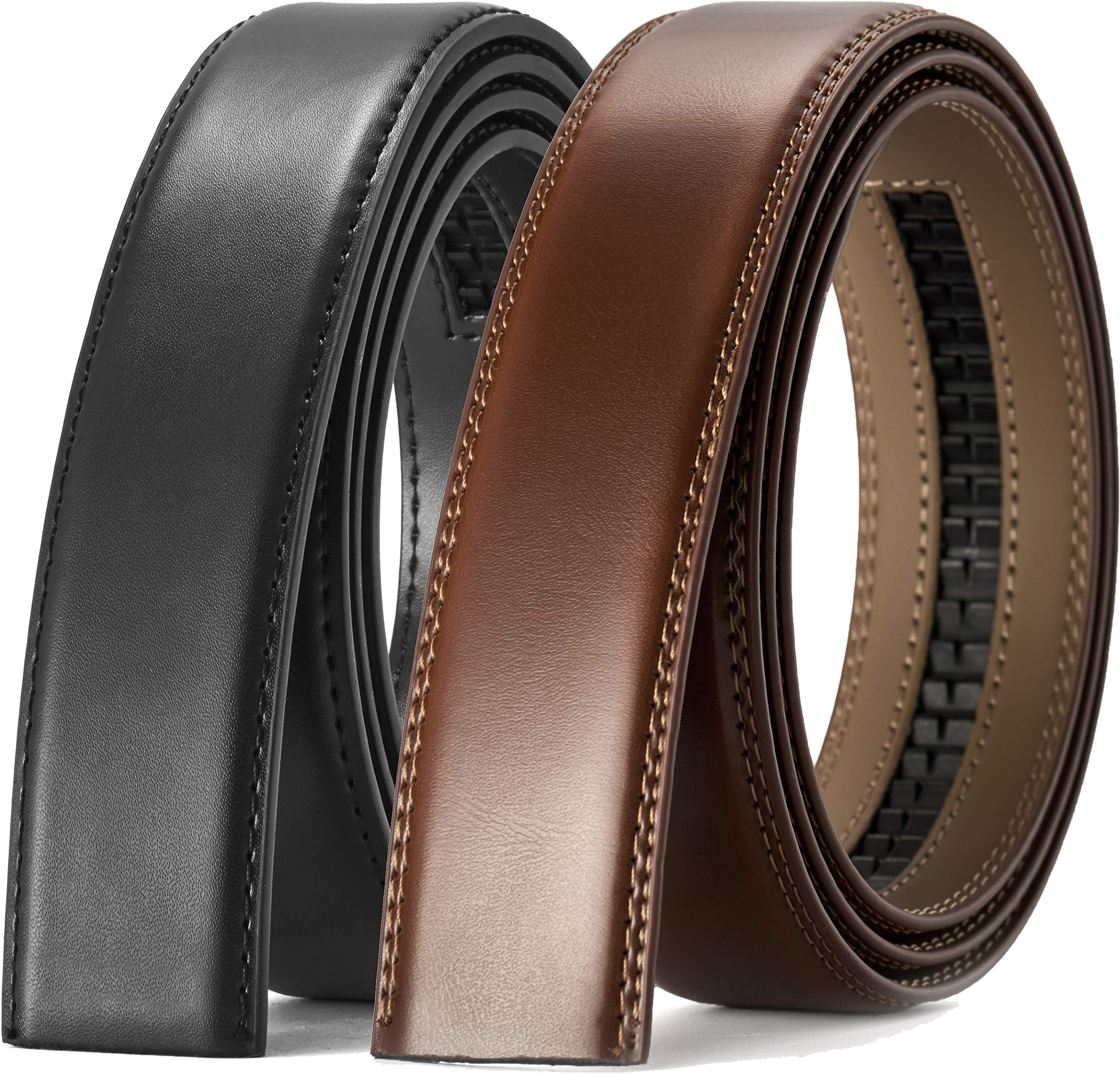 CHAOREN Ratchet Belt Replacement Strap 1 3/8”, Leather Belt Strap for 40MM Slide Click Buckle