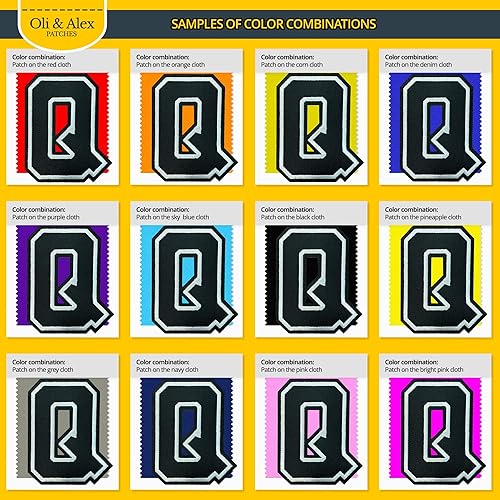 Miniatura 178 de Parches de letras termo-adhesivas de alta calidad – Lindas letras para ropa – Parche universitario para ropa – Letras bordadas de 4 1/2 parches