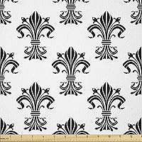 Vista 97 de Ambesonne - Tela de helado por The Yard, deliciosos alimentos fríos de verano en conos estilo Kawaii patrón ilustrado, tela decorativa