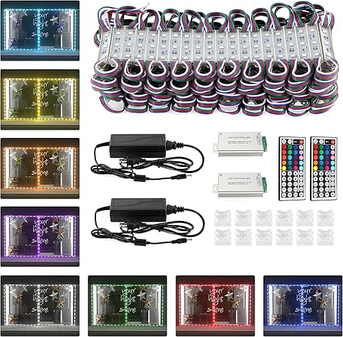 IRONWALLS Iluminación de tienda para negocios 160 unidades SMD 5050 3 módulos LED luz LED para ventana de almacenamiento 80 pies múltiples colores