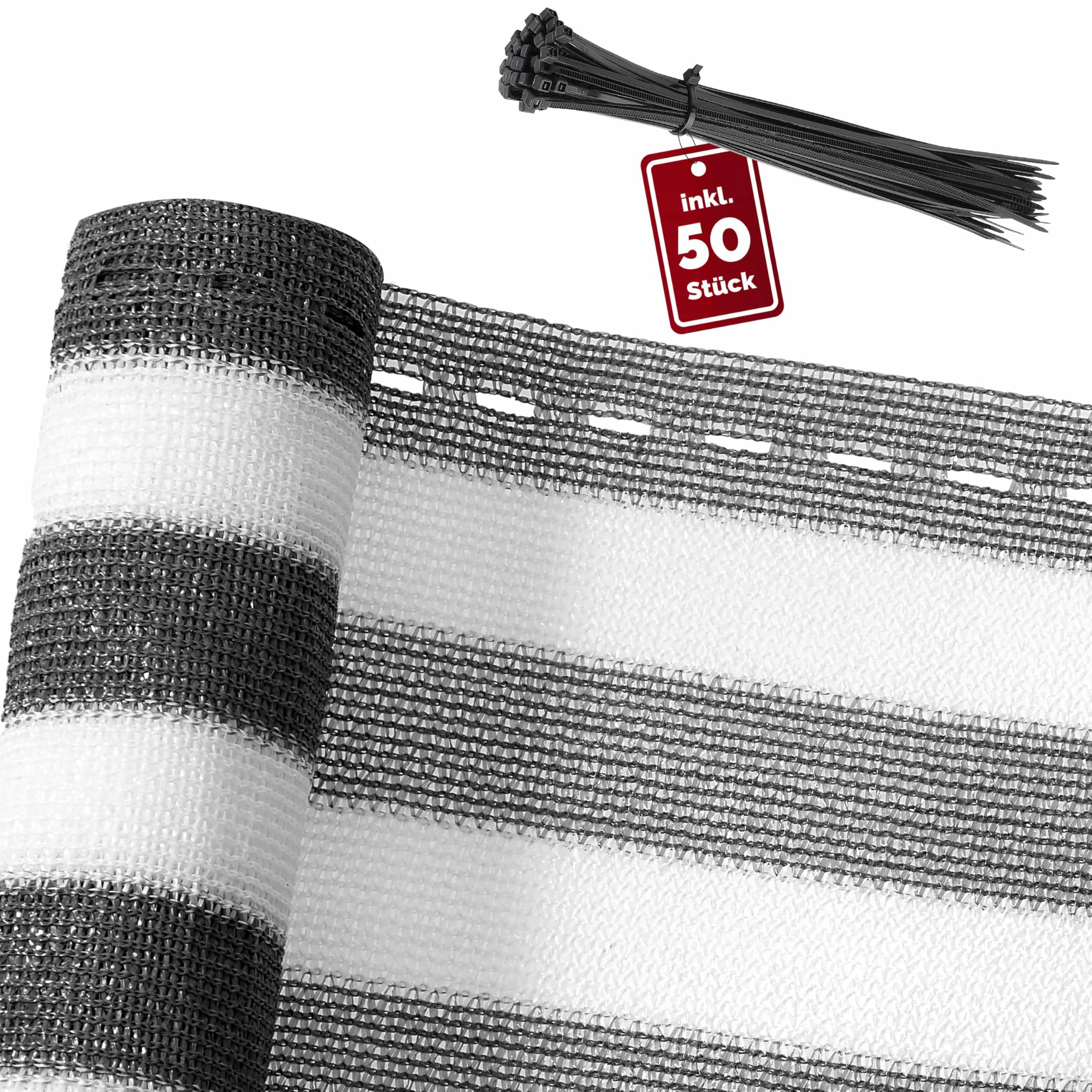 Privacy Screen Balcony Protect Rectangle Deck Patio Backyard Fence Porch Garden Sun Shade UV Wind Protection 1x10m Grey White
