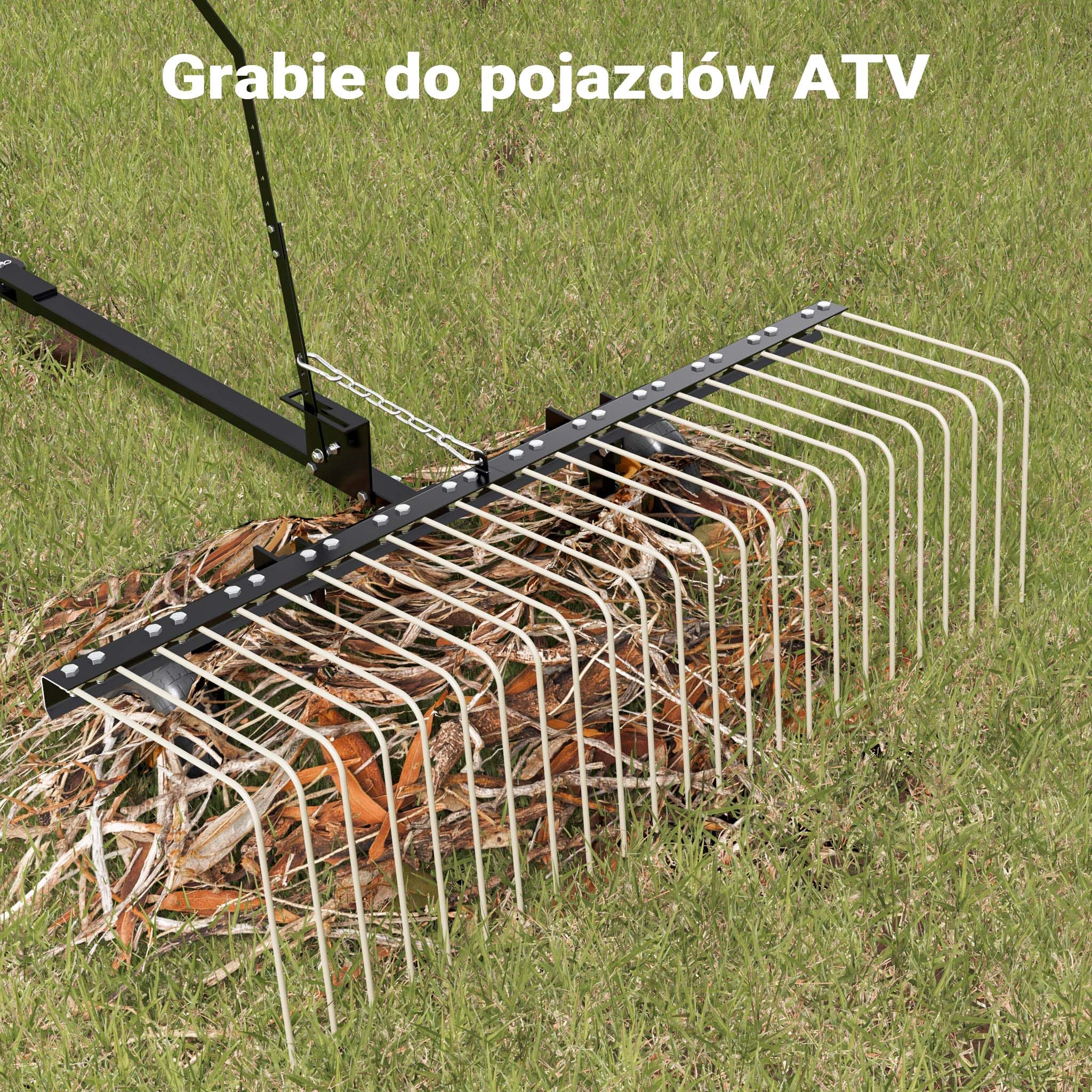 Wiltec Aerator do traktorka kosiarki o szerokości roboczej 148 cm ze stali gabie do usuwania mchu i grabienia liści do kosiarek traktorków ATV