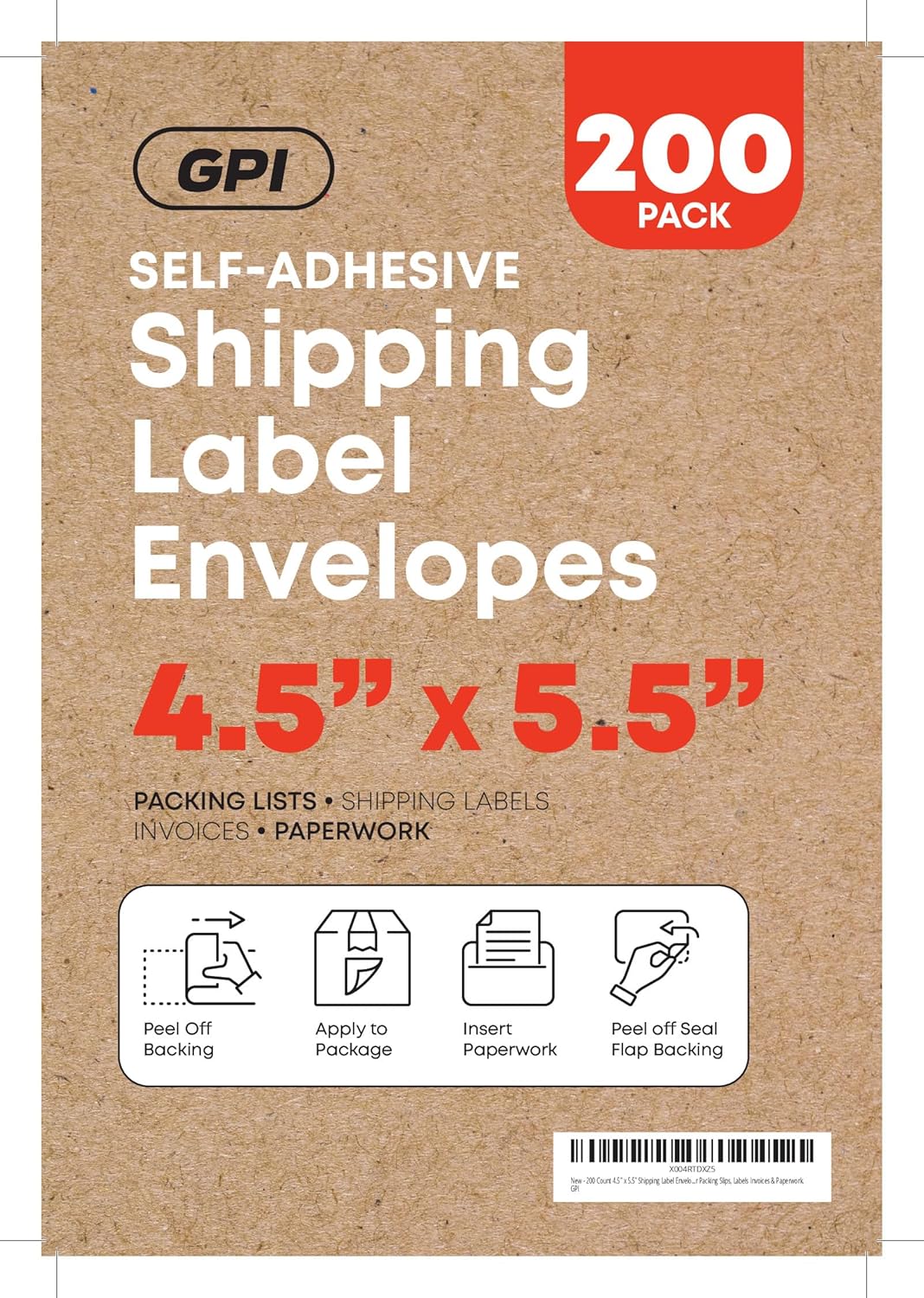 1000 Count 4.5" x 5.5" Shipping Label Envelopes, Clear Packing List Pouches with Self-Adhesive Back, Top Loading for Shipping Labels Sleeves, for Packing Slips, Labels Invoices & Paperwork. GPI - Image 2