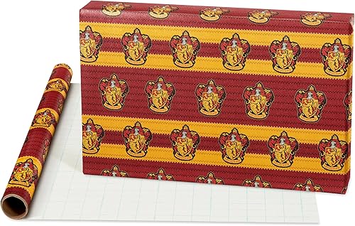 Miniatura 4 de American Greetings Juego de papel de regalo de Harry Potter de 105 pies cuadrados con cuadrículas para cumpleaños, graduaciones y todas las