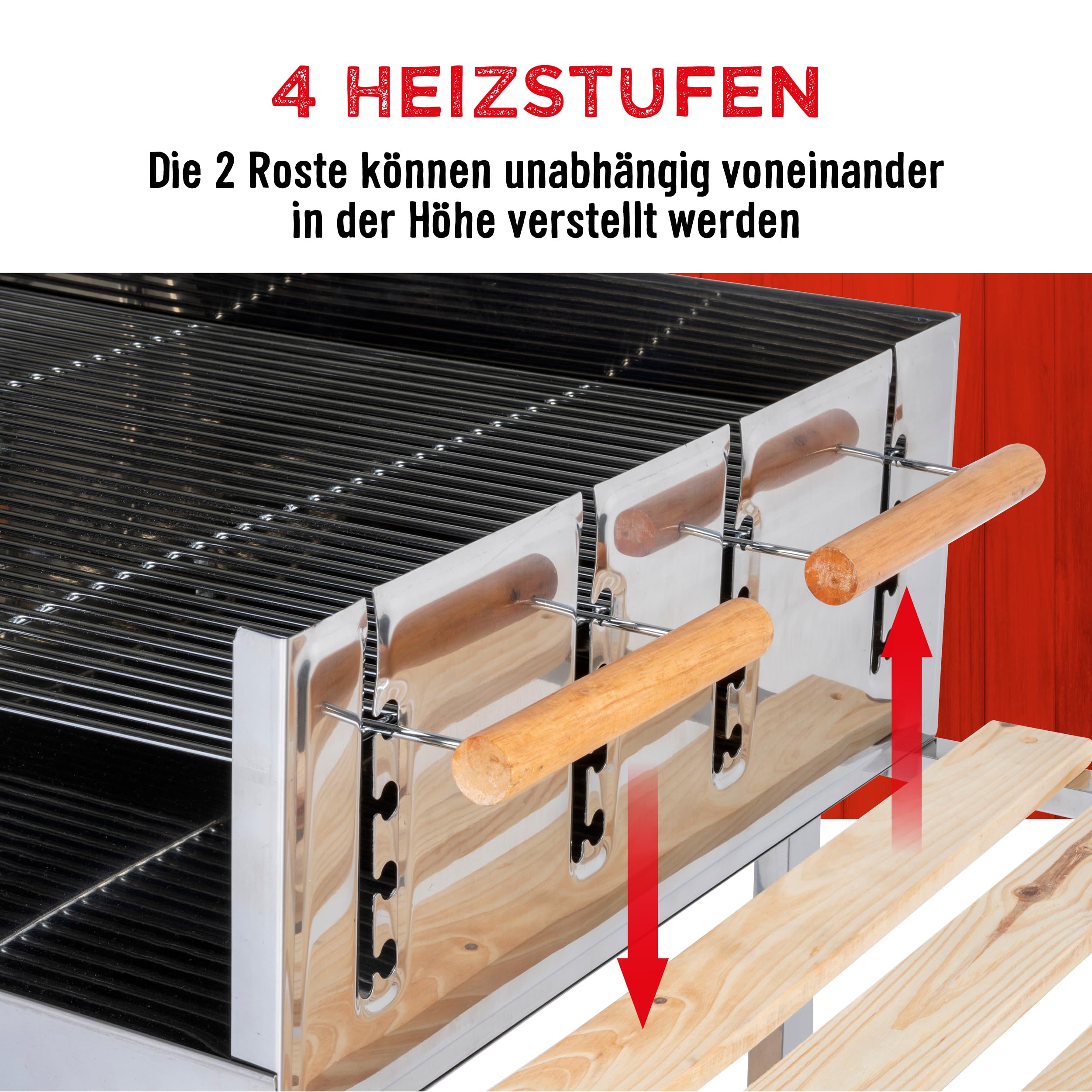 BBQ Collection Holzkohlegrill - BBQ mit Tisch - Gartenküchen Barbecue in höhenverstellbar - 98 x 56 x 85 cm