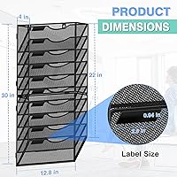 Vista 2 de Kuntine.B Wall File Organizer Office Hanging Magazine Holder Wall File Organizer for Office Home (Black, 10 Tier)