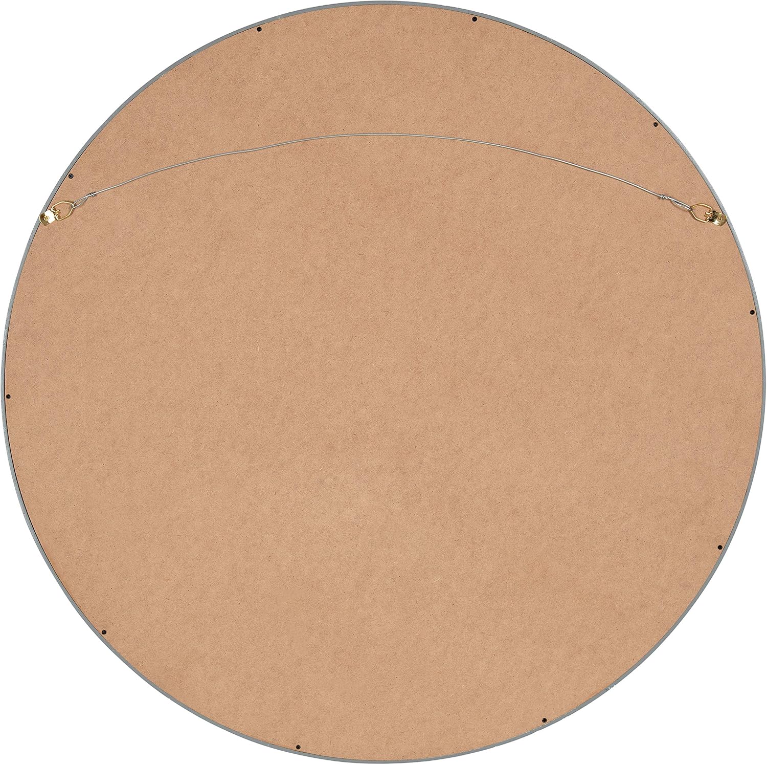 Kate and Laurel Travis Round Wood Wall Mirror, 25.6" Diameter, Gray, Modern Wall Décor Accent
