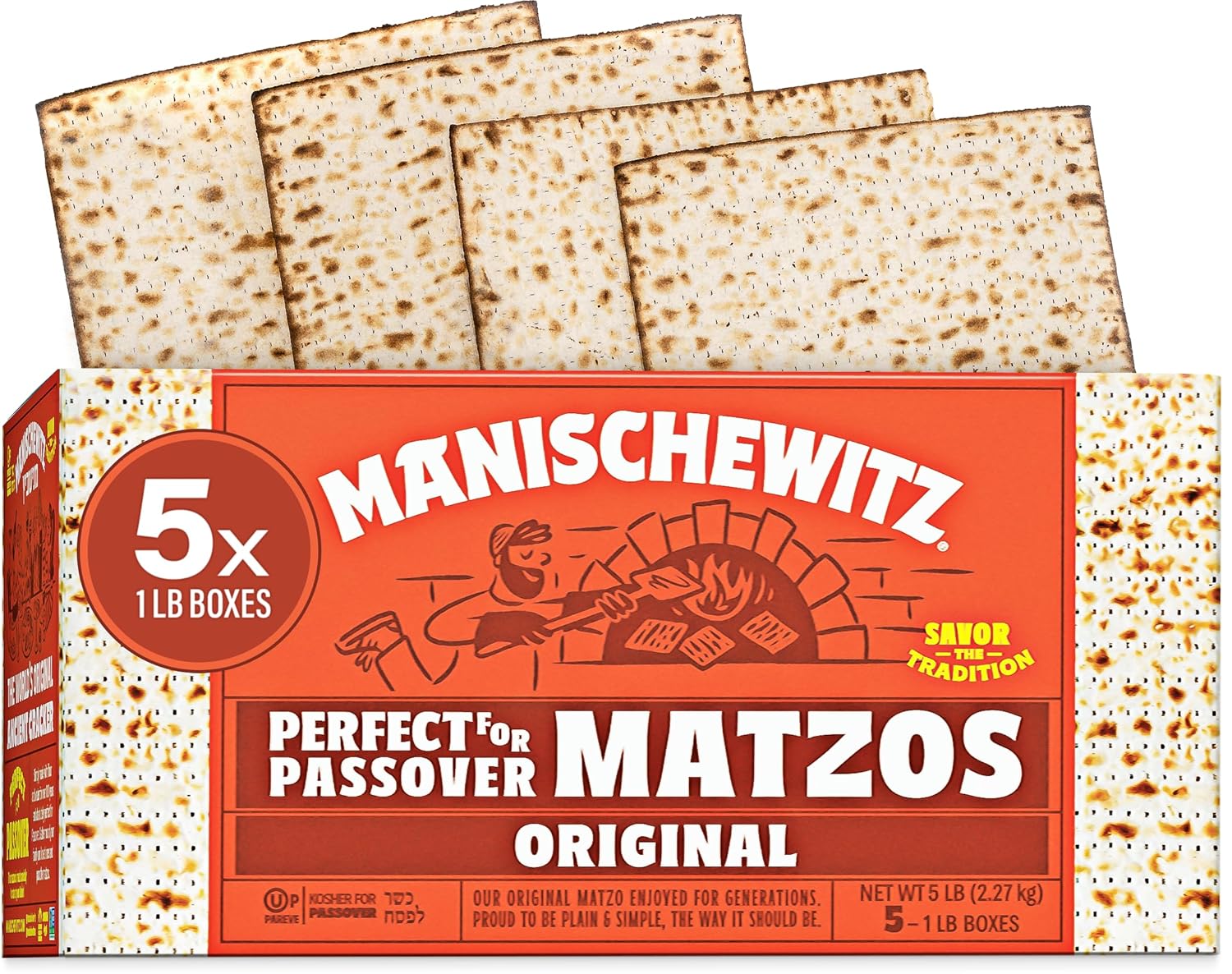 Manischewitz Passover Matzo (5x1lb Boxes) The Original