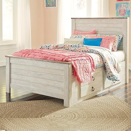 Miniatura 47 de Ashley Furniture Signature Design - Cabecero de panel completo Willowton – Estilo Contemporáneo – Tamaño Queen - Color Blanco.