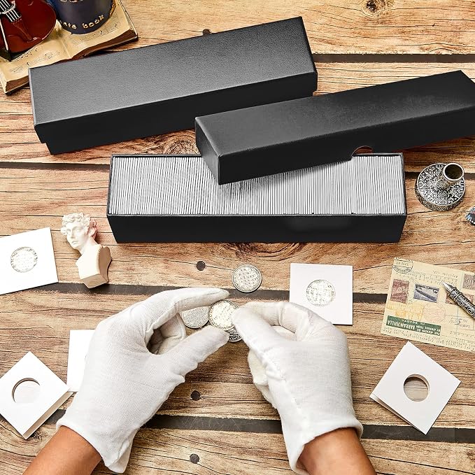 Cajas para monedas 3 piezas color negro miniatura 7
