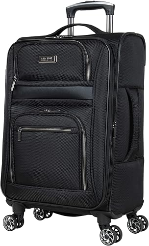Vista 3 de Kenneth Cole Reaction Rugged Roamer Luggage Collection - Maleta de viaje ligera y suave expandible de 8 ruedas, Negro -, Rugged Roamer Luggage