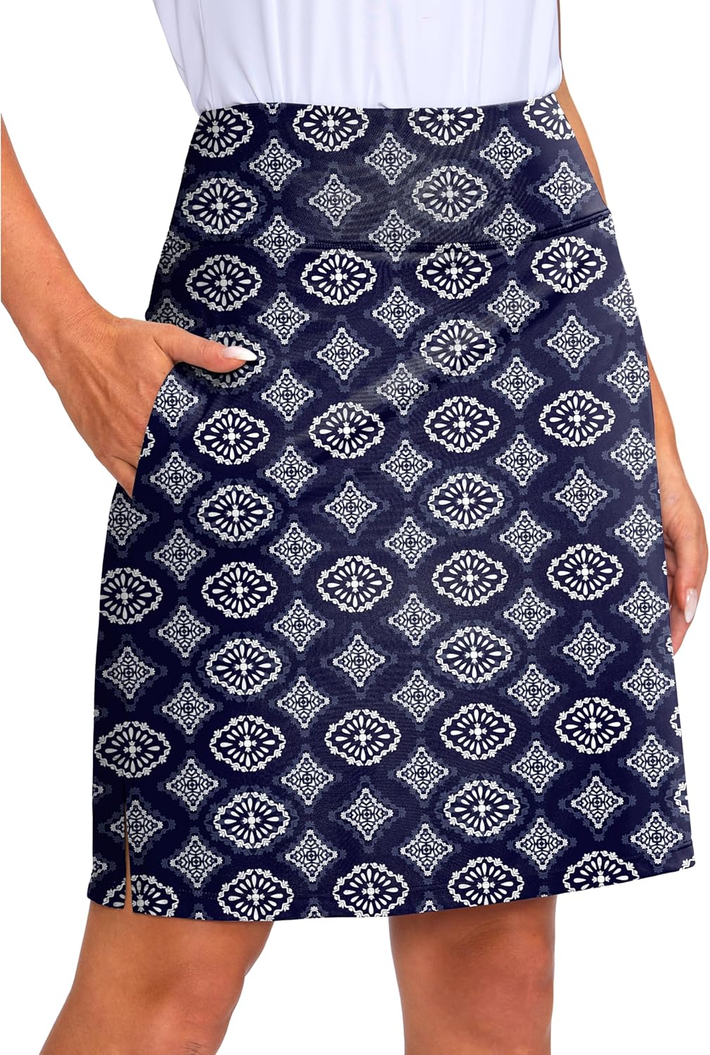 Viodia Women's 20" Knee Length Skorts Skirts UPF50+ Athletic Tennis Golf Skirt for Women Casual Summer Skirts