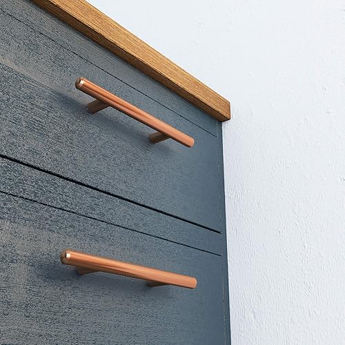 Miniatura 2 de MERALO IVY Manijas de gabinete sólidas en oro rosa con acabado satinado cepillado, herrajes europeos para armarios y cajones de cocina y baño